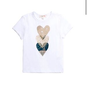 NWT Imoga girls Amaya tee, amor cream. Color: White, navy, tan. Size 3